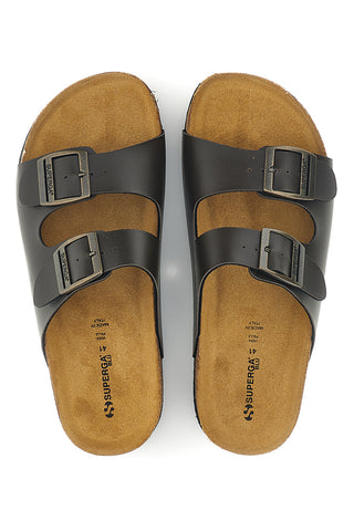Braune Pantoffeln mit doppelter Schnalle Superga S31C371