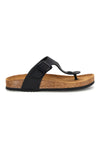 Schwarze Zehenstegslipper mit Superga-Schnalle S31Y285