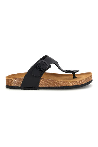 Schwarze Zehenstegslipper mit Superga-Schnalle S31Y285