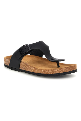 Schwarze Zehenstegslipper mit Superga-Schnalle S31Y285