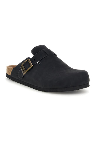 Schwarz sabot Hausschuhe mit verstellbarer Schnalle Superga S11U700