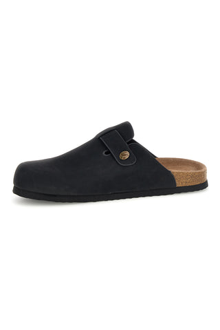 Schwarz sabot Hausschuhe mit verstellbarer Schnalle Superga S11U700