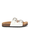 Ciabatte bianche con doppia fascia e fibbie gioiello Me & me H3Y861141