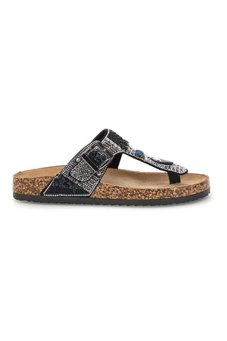 Schwarze Flip-Flops mit Perlen Prima riga 14172