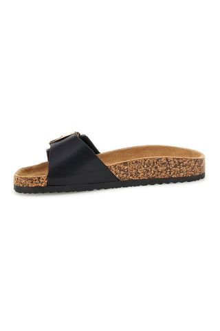 Schwarze Hausschuhe mit Riemen und Schnalle Me & Me 14168