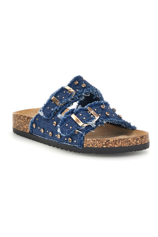 Jeans Hausschuhe mit Nieten und Glitzer Me & me 12502