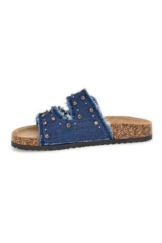 Jeans Hausschuhe mit Nieten und Glitzer Me & me 12502