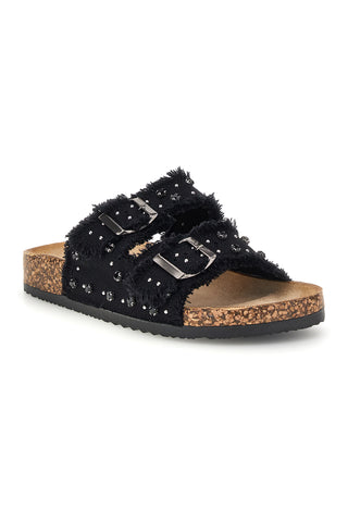 Schwarze Hausschuhe mit Nieten und Glitzer Me & me 12502