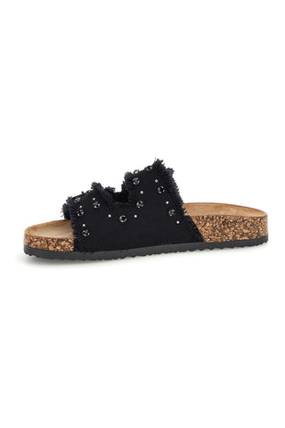 Schwarze Hausschuhe mit Nieten und Glitzer Me & me 12502