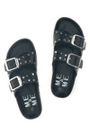 Ciabatte Nere con borchie e doppia fibbia Me & me 14198