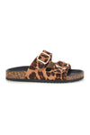Ciabatte marroni e nere animalier con fibbie Me & Me 15614