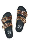 Ciabatte marroni e nere animalier con fibbie Me & Me 15614