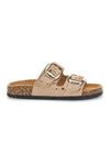 Ciabatte beige con fibbie e borchie Me & Me 15616