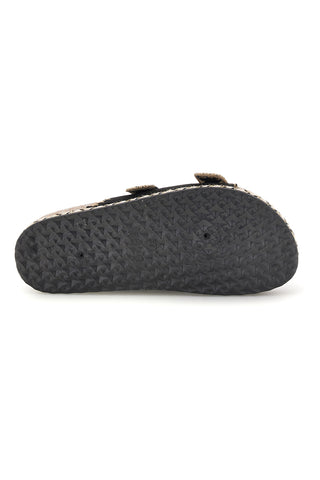 Schwarze Hausschuhe mit Schnallen und gestickten Details Me & Me 14184