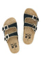 Ciabatte nere con fibbie e dettagli ricamati Me & Me 14184