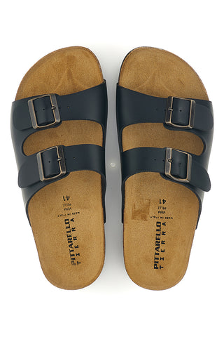 Ciabatte nere con doppia fibbia Pittarello tierra 335A038SR