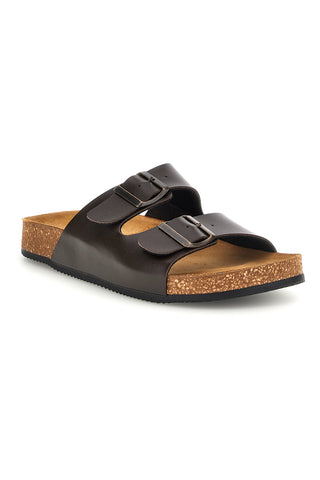 Ciabatte testa di moro con doppia fibbia Pittarello tierra 335A038SR