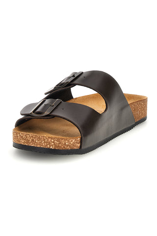 Ciabatte testa di moro con doppia fibbia Pittarello tierra 335A038SR