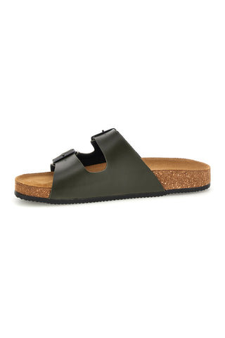 Ciabatte verde militare con doppia fibbia Pittarello tierra 335A038SR