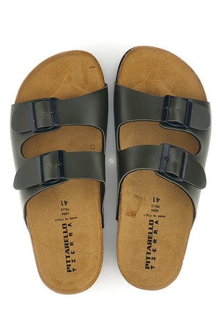 Ciabatte verde militare con doppia fibbia Pittarello tierra 335A038SR