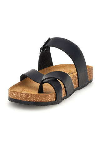 Schwarz Hausschuhe mit Schnalle Pittarello tierra 335A311SR