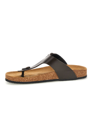 Dunkelbraune Flip-Flops mit Schnalle Pittarello tierra 335A2177SR