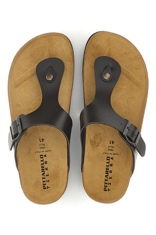 Dunkelbraune Flip-Flops mit Schnalle Pittarello tierra 335A2177SR