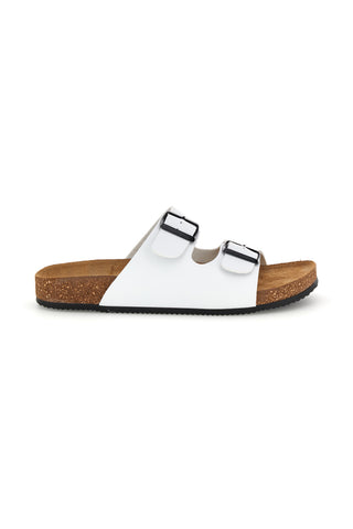 Ciabatte bianche con doppia fibbia Pittarello tierra 335A038SR