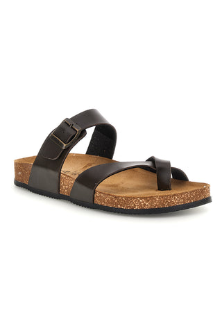 Dunkelbraune Hausschuhe mit Schnalle Pittarello tierra 335A311SR
