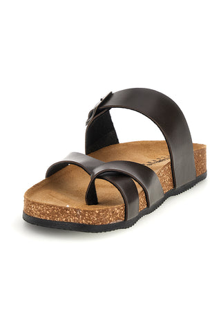 Dunkelbraune Hausschuhe mit Schnalle Pittarello tierra 335A311SR