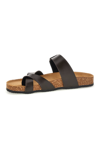 Dunkelbraune Hausschuhe mit Schnalle Pittarello tierra 335A311SR