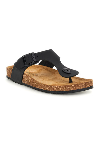 Schwarze Zehenstegslipper mit Schnalle Pittarello tierra 335A2177SR