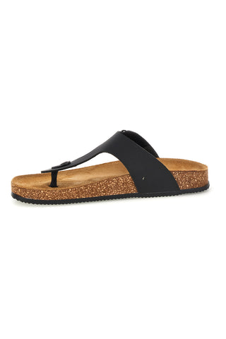 Schwarze Zehenstegslipper mit Schnalle Pittarello tierra 335A2177SR