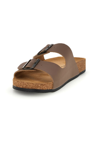 Ciabatte tortora con doppia fibbia Pittarello tierra 335A038SR