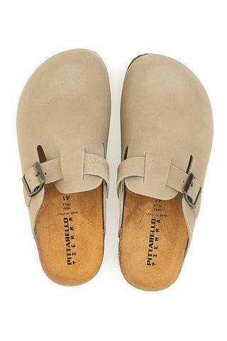 Ciabatte beige chiaro con fibbia in vera pelle Pittarello Tierra 335A013PR
