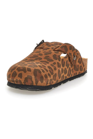 Slipper mit Animal-Print und Schnalle aus echtem Leder Tierra 335A013PR