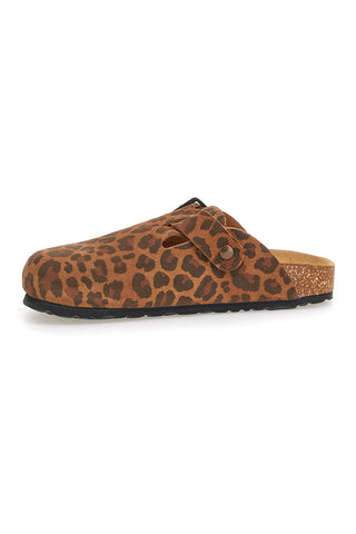 Slipper mit Animal-Print und Schnalle aus echtem Leder Tierra 335A013PR