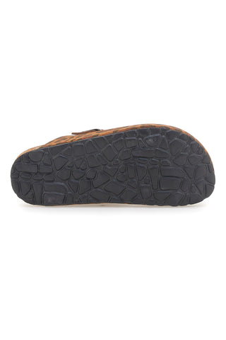 Slipper mit Animal-Print und Schnalle aus echtem Leder Tierra 335A013PR