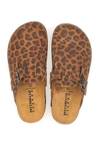Slipper mit Animal-Print und Schnalle aus echtem Leder Tierra 335A013PR