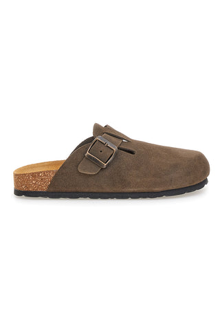 Dunkelbraune Slipper mit Schnalle aus echtem Leder PittarelloTierra 335A013PR