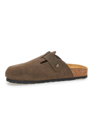Ciabatte marrone scuro con fibbia in vera pelle PittarelloTierra 335A013PR