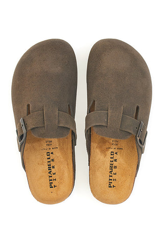 Dunkelbraune Slipper mit Schnalle aus echtem Leder PittarelloTierra 335A013PR