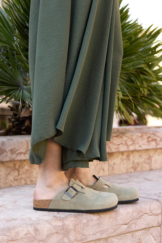 Ciabatte beige chiaro con fibbia in vera pelle PittarelloTierra 335A013PR