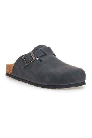 Ciabatte nere con fibbia in vera pelle Pittarello Tierra 335A013PR
