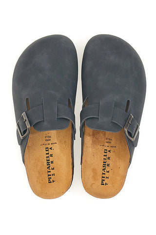 Ciabatte nere con fibbia in vera pelle Pittarello Tierra 335A013PR