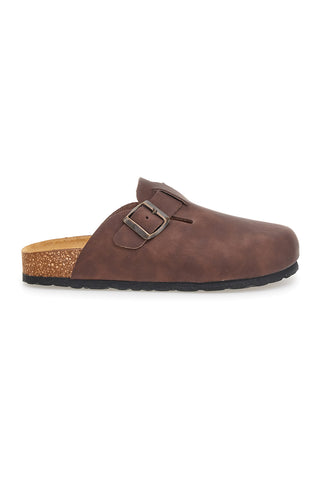 Braune Slipper mit Schnallenverschluss aus echtem Leder Pittarello Tierra 335A013PR