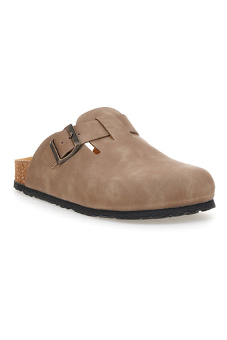Taupefarbene Slipper mit Schnalle aus echtem Leder Pittarello Tierra 335A013PR