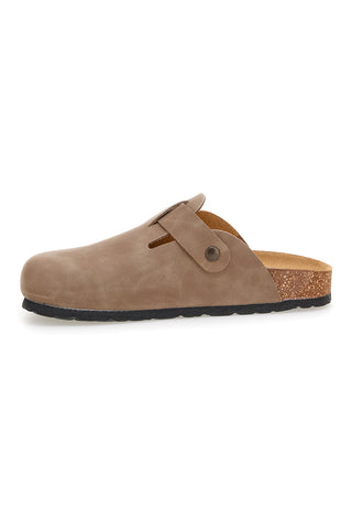 Ciabatte taupe con fibbia in vera pelle Pittarello Tierra 335A013PR