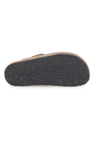 Ciabatte taupe con fibbia in vera pelle Pittarello Tierra 335A013PR