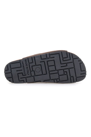 Dunkelbraune Slipper mit doppelter Schnalle und rutschfester Sohle Pittarello Green Walk vegan 335cf20631s
